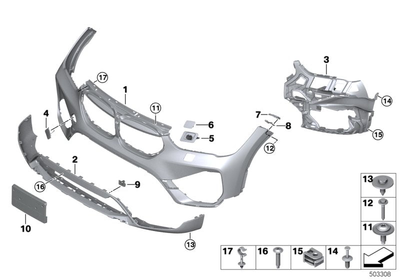 Genuine BMW 51119883249 Trim Panel, Bumper, Front PDC/PMA (Inc. X1)