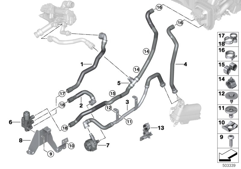 Genuine BMW 64219398818 G05 Coolant Hose, Supply 2 (Inc. X5 45eX)