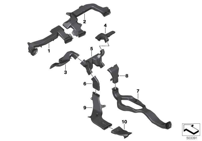 Genuine BMW 64229350942 F46 Adapter For Rear Footwell Duct (Inc. X1 & X2 16d)
