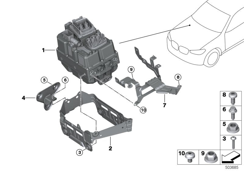 Genuine BMW 12908652166 G01 Bracket, E.Machines, Electronics LL (Inc. X3 30eX)