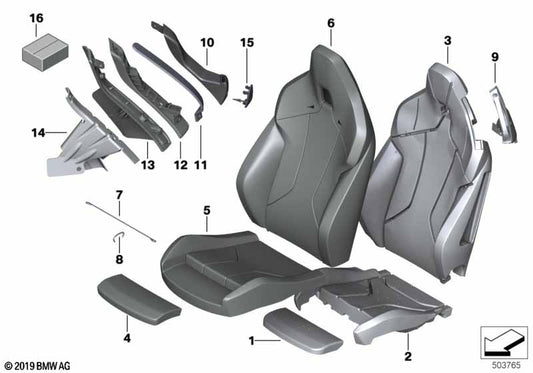Genuine BMW 52107499862 Leather Cover Sport Backrest Right COGNAC | ML Performance UK Car Parts