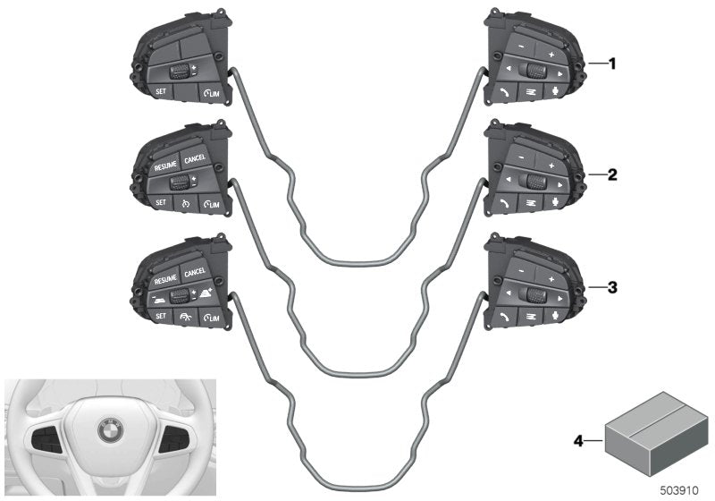 Genuine BMW 61319873213 F40 F44 G20 Switch, Multifunct. Steering Wheel (Inc. 228iX, Z4 30i & 330d)