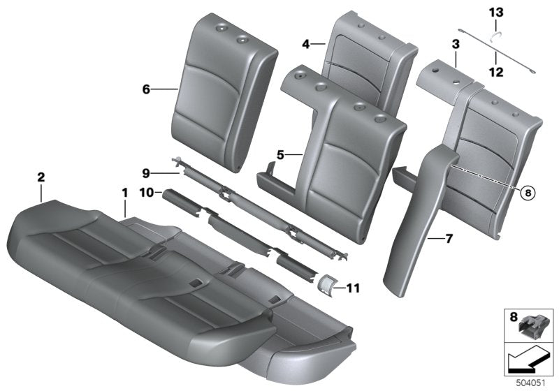 Genuine BMW 52207356839 Trim, Isofix, Outer Left ELFENBEIN WEISS (Inc. 520d, 535dX & 518d)
