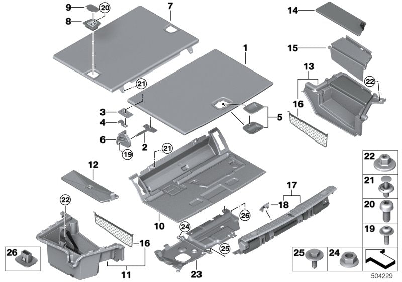 Genuine BMW 51477376494 G11 Trim Panel, Trunk Floor (Inc. 740Le, 745e & 740eX)
