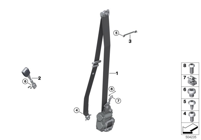 Genuine BMW 72117435665 G07 G05 G06 Lower Strap 1St Seat Row (Inc. X7 M50iX & X5)