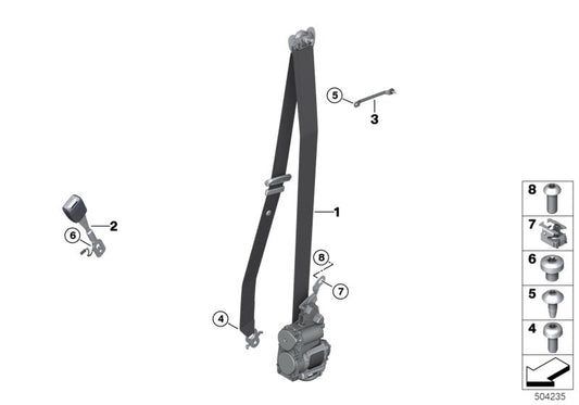 Genuine BMW 72117435665 G07 G05 G06 Lower Strap 1St Seat Row (Inc. X7 M50iX & X5)