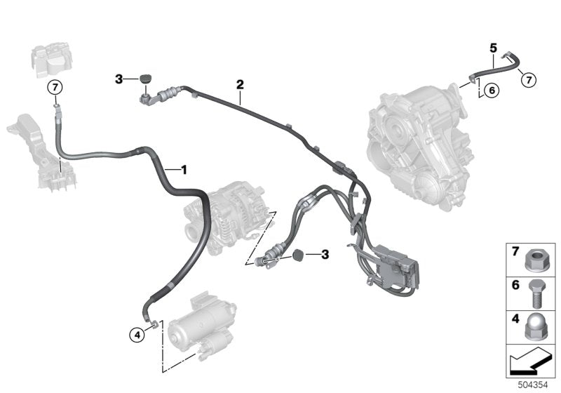 Genuine BMW 61128795683 G30 G31 Cable, Starter Mot.Gen.Jump-Start Term. 48V (Inc. 520d & 520dX)