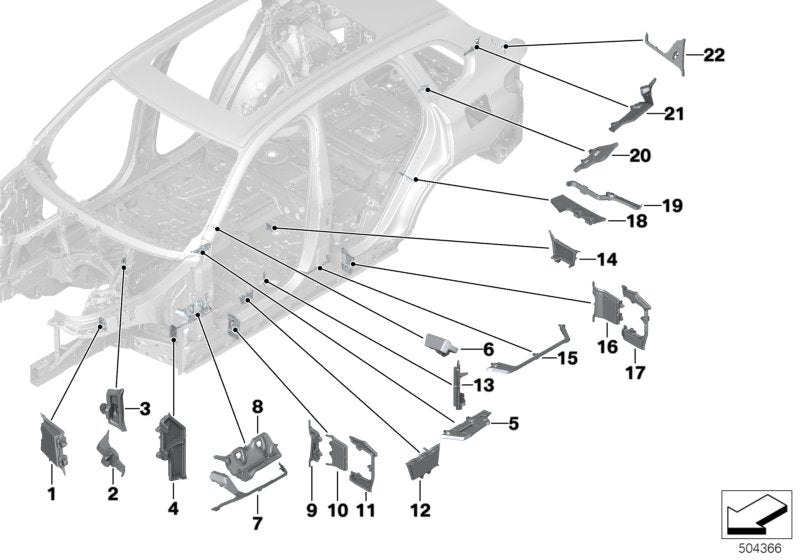 Genuine BMW 41009879587 G07 G05 G06 Shaped Part Door Sill Center, Front Left (Inc. X5 & X7 40iX)