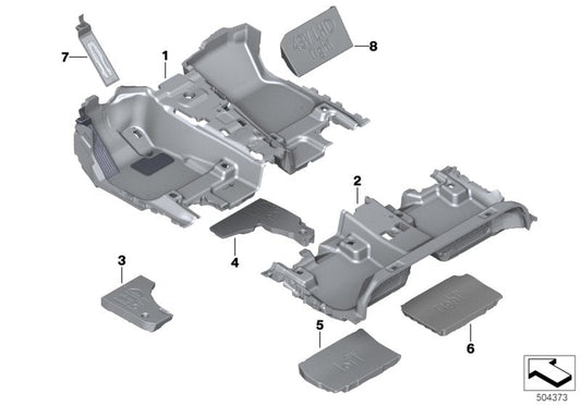 Genuine BMW 51477948296 G01 Floor TriCover, Front 48V ANTHRAZIT (Inc. X3)