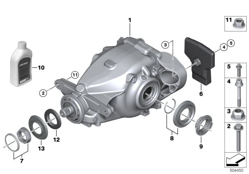 Genuine BMW 33107605591 F22 F21 Rear-Axle-Drive I=3,08 (Inc. M235iX, 218d & 120d)