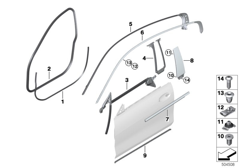 Genuine BMW 51337435434 F93 G16 Joint Sealing Entrance Door Front Right (Inc. 840iX, M850iX & M8)