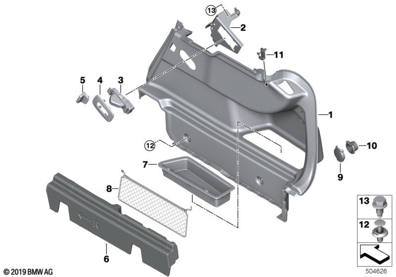 Genuine BMW 51477911777 F44 Trunk Room Net (Inc. 228iX, 220d & M235iX)