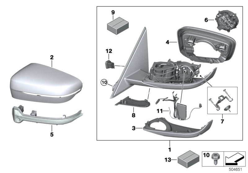 Genuine BMW 67139491178 G20 G21 Mirror Electronics, Right (Inc. 330d, 320dX & 320i 1.6)