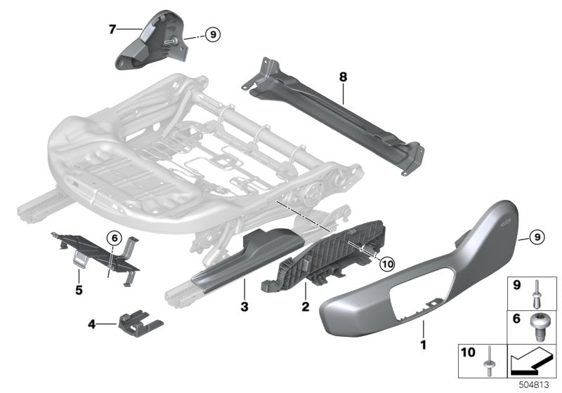 Genuine BMW 52107328417 F46 F40 Support F Left Seat Adjustment (Inc. X1 20d, 225xe & Z4 20i)