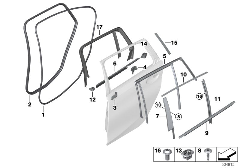 Genuine BMW 51427939715 G21 Cover, Window Frame, Rear Left (Inc. 330i, 320dX & M340iX)