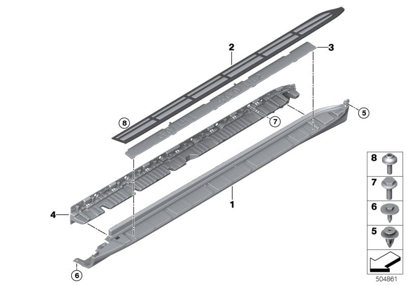 Genuine BMW 51777468103 G07 Insert, Rocker Panel, Running Board, Lft (Inc. X7)