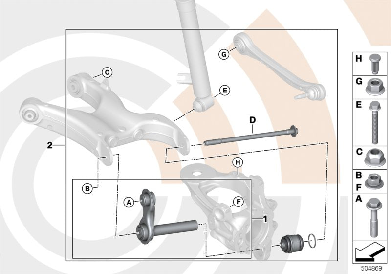 Genuine BMW 33322475049 F15 F16 Repair Kit Integral Link VALUE LINE (Inc. X6 40dX & X5)