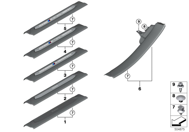 Genuine BMW 51478096787 F44 Cover Strip, Door Sill, Front M 235I (Inc. M235iX)