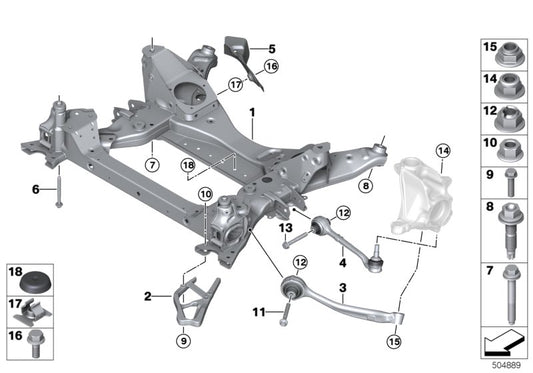 Genuine BMW 31108067431 Control Arm With Rubber Bushing, Left | ML Performance UK Car Parts
