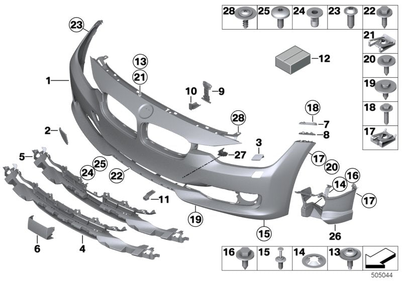 Genuine BMW 51117293011 TriCover, Bumper, Primed, Front BASIS US (Inc. 318dX, 320i & 316i)