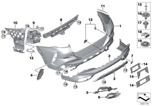 Genuine BMW 51128069964 G06 Mount, Bumper Rear Right MSP (Inc. X6)