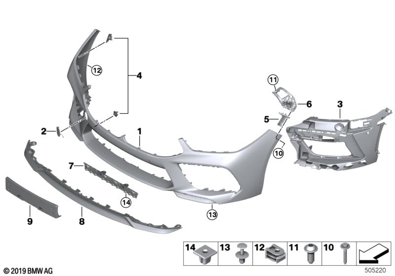 Genuine BMW 51118070762 F93 F92 F91 Insert, Bumper Front Right -M- (Inc. M8)