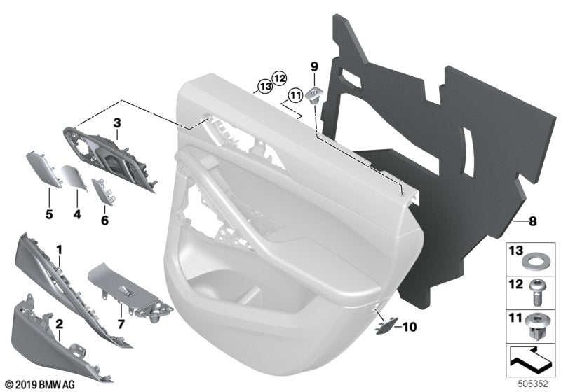 Genuine BMW 51428499555 G06 Trim For Power Window, Left BLACK (Inc. X6)