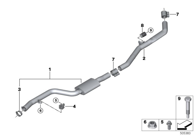 Genuine BMW 18307935428 G07 G05 G06 Front Muffler (Inc. X6 & X7 40iX)
