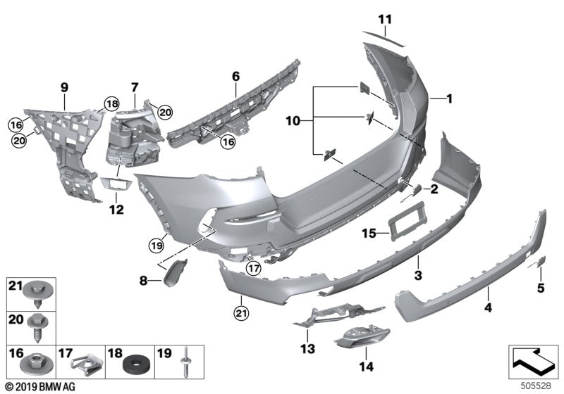 Genuine BMW 51128737299 G06 Bumper Trim Panel, Rear, Top X-LINE PMA (Inc. X6)