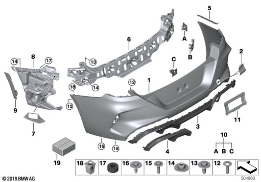 Genuine BMW 51128070742 F93 F92 F91 Trim Panel, Bumper, Rear, Bottom -M- (Inc. M8)