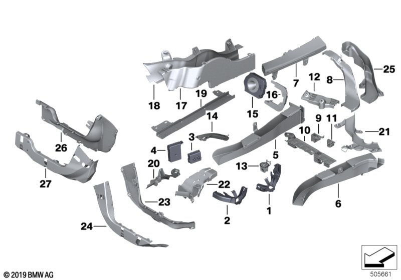 Genuine BMW 61139187253 Cable Duct F.Through-Loading Frame Right (Inc. 520d, Hybrid 5 & 518d)
