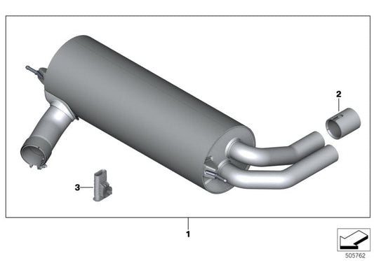 Genuine BMW 18302410797 F30 F36 F31 M Performance Muffler (Inc. 430iX, 330iX & 330i)