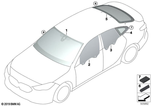 Genuine BMW 51317475969 F44 Cover, Windshield, Top (Inc. 220d, M235iX & 218i)