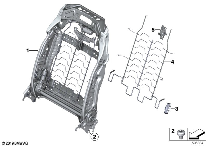 Genuine BMW 52107410472 G07 G06 Backrest Frame, Comfort Seat (Inc. 750i, 740LiX & 750dX)