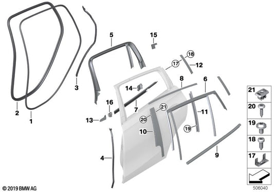 Genuine BMW 51357437792 G06 Trim Window Guide Rail Rear Right (Inc. X6)
