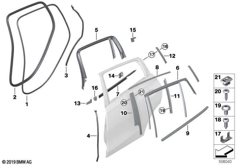 Genuine BMW 51357476331 G06 Sealing For End Plate Inner Rear Left (Inc. X6)