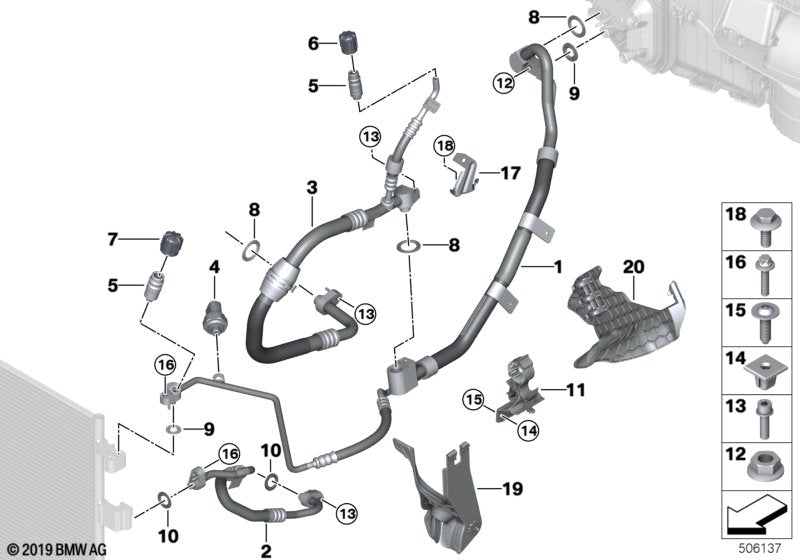 Genuine BMW 64536813588 G07 Refrigerant Line, Dual Line R1234YF (Inc. X7 50iX)