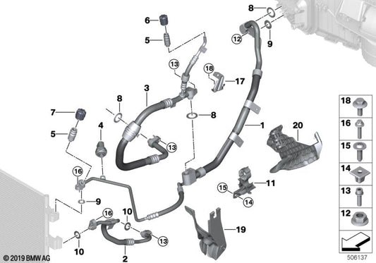Genuine BMW 64536813588 G07 Refrigerant Line, Dual Line R1234YF (Inc. X7 50iX)