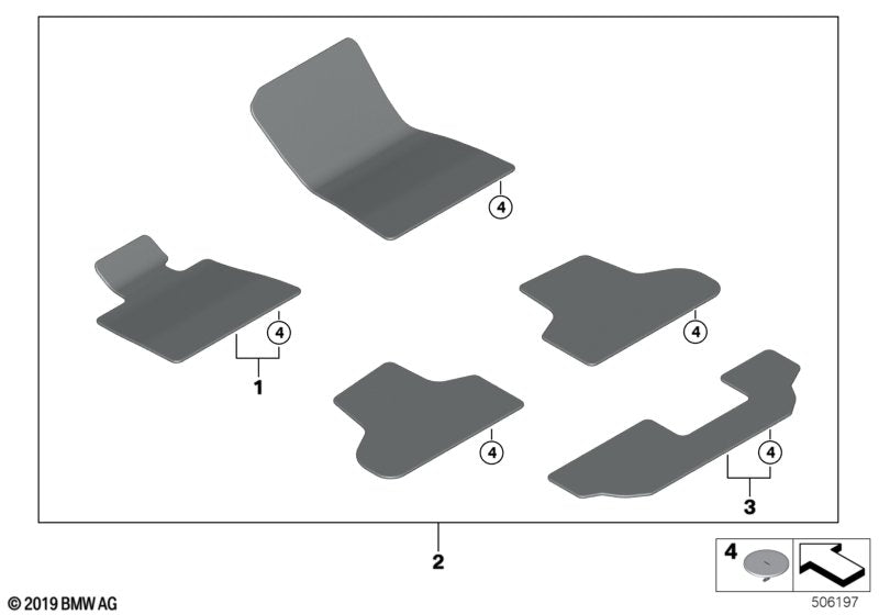 Genuine BMW 51478469925 G07 G05 G06 Floor Mat, Driver Side SCHWARZ -M- (Inc. X7 30dX, X5 25dX & X6 M50dX)