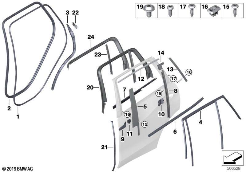 Genuine BMW 51767933010 G05 Seal, C-Pillar, Right (Inc. X5)