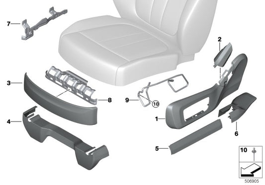 Genuine BMW 52208494771 G07 Trim, Seat Inner Left SCHWARZ (Inc. X7)