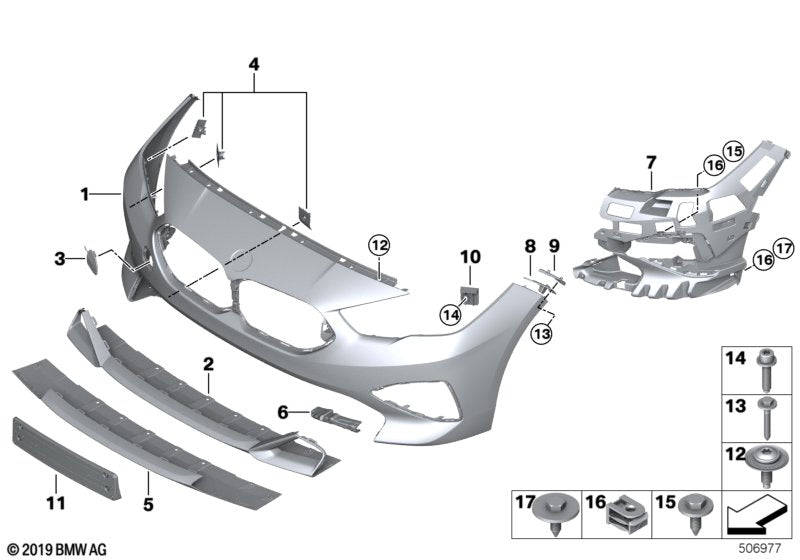 Genuine BMW 51117475273 F44 Guide Bumper, Left Lower (Inc. 228iX, 220d & M235iX)