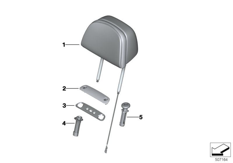 Genuine BMW 52107496064 G07 G05 G06 Headrest Comfort, Leather ELF.WEISS (Inc. X5 M50iX, X6 M50iX & X7 40iX)