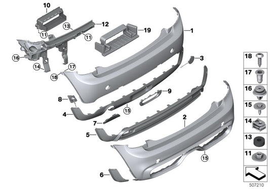 Genuine BMW 51127380030 Black Band, Lower Rear PDC