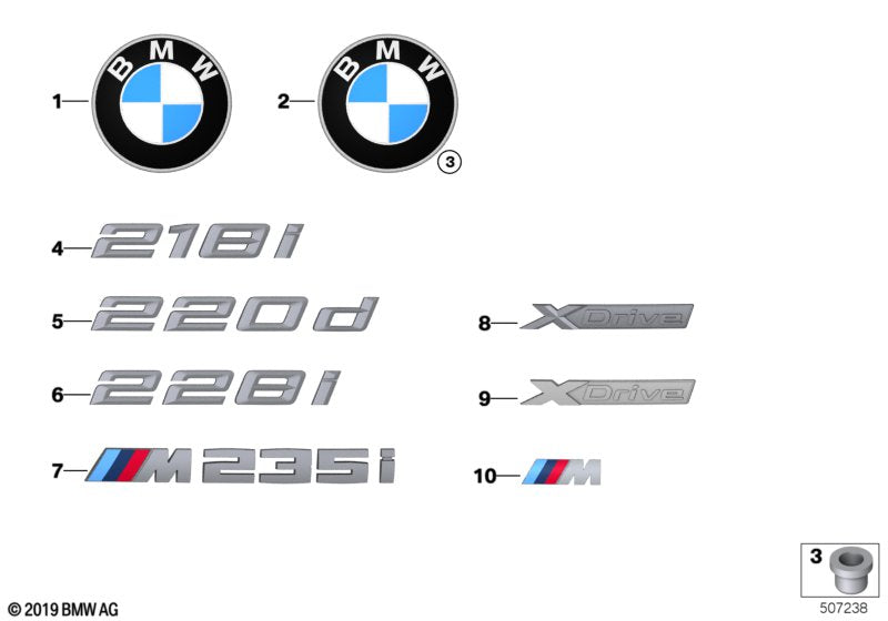 Genuine BMW 51148075984 F44 Label M235I (Inc. M235iX)