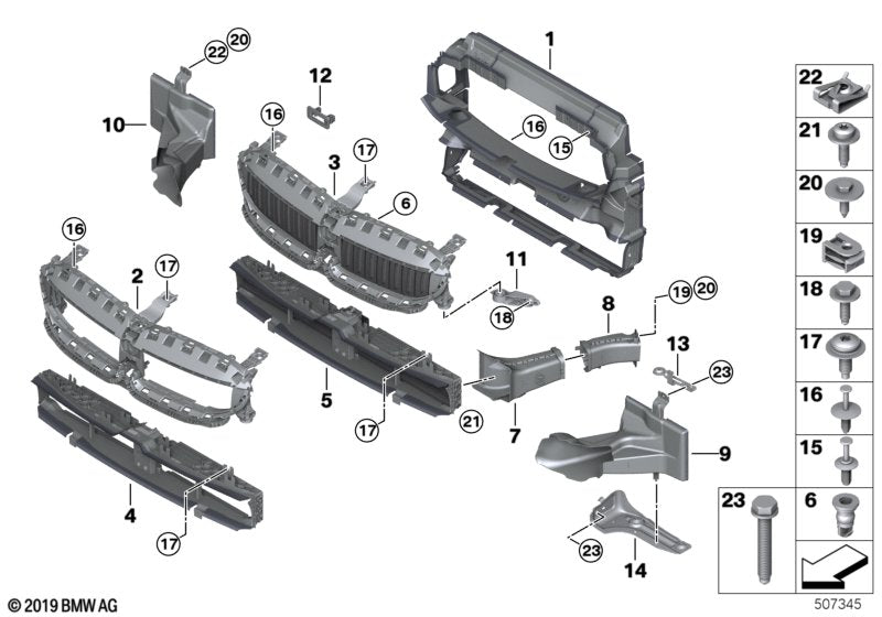 Genuine BMW 51747459157 G20 Air Duct, Radiator RACETRACK (Inc. M340i & M340iX)