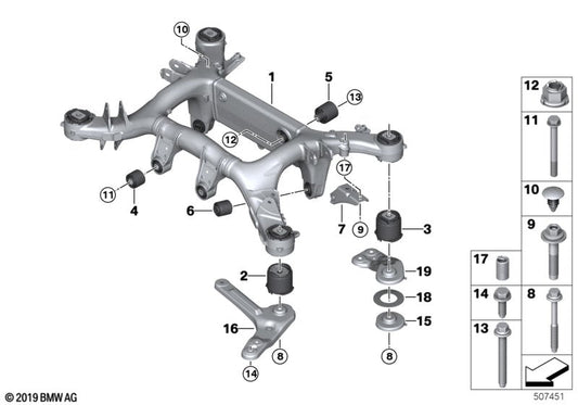 Genuine BMW 33306885045 G07 Radius Rod, Front Left (Inc. X7)