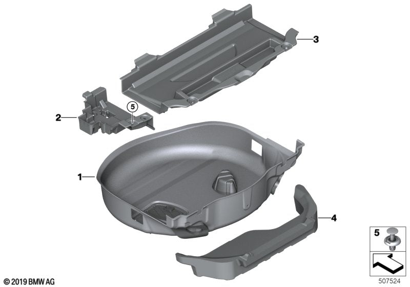 Genuine BMW 51477943341 G07 Trunk Tub Left (Inc. X7)