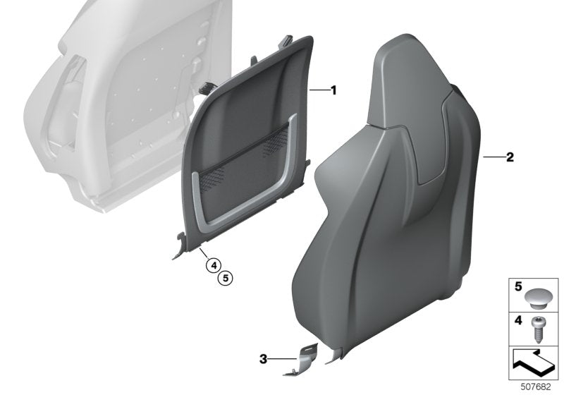 Genuine BMW 52108469226 G21 F93 G01 Slot Cover, Right SCHWARZ (Inc. X3 20iX, 330i & 330iX)