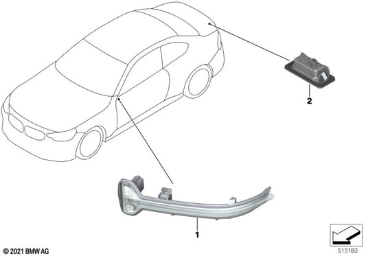 Genuine BMW 63137498162 Auxiliary Turn Signal, Mirror, Right | ML Performance UK Car Parts